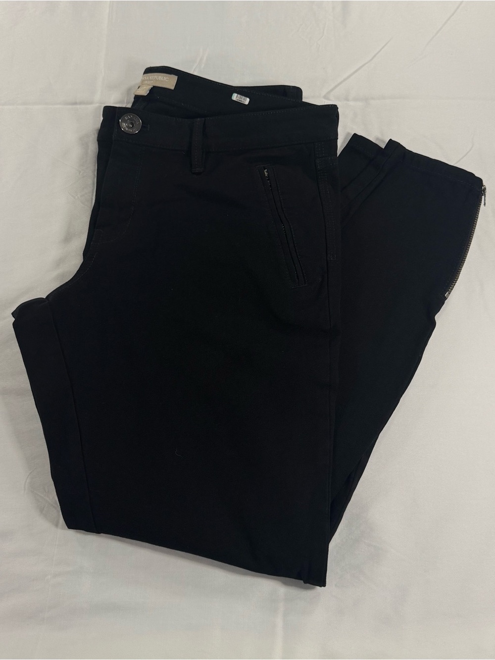 Banana Republic Women’s Size 8 Black Twill Slim Skinny Pants w/ Ankle Zippers